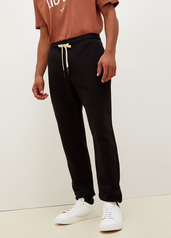 Black Liu Jo Pure Cotton Joggers Men's Pants | UAM-360487