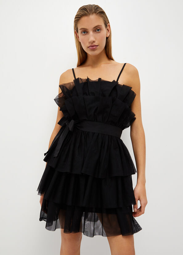 Black Liu Jo Short Tulle Women's Dress | AMS-825719