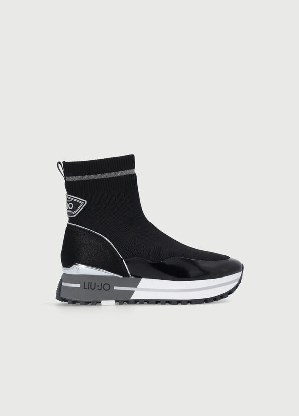 Black Liu Jo Sock With Platform Sole Women's Sneakers | SEC-351672