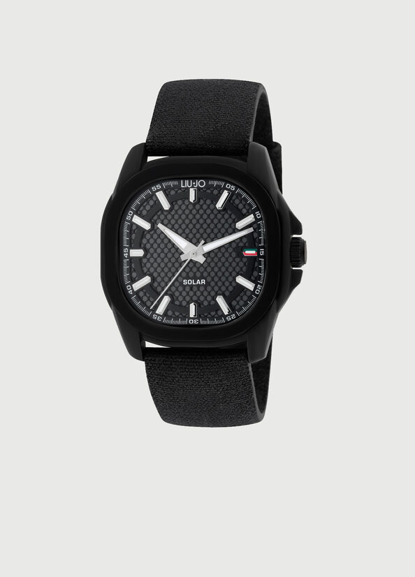 Black Liu Jo With Denim Strap Men's Watches | PEM-379851