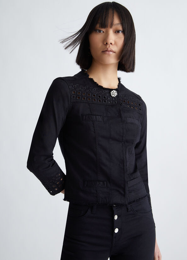 Black Liu Jo With Lace Women's Jackets | FSO-932450