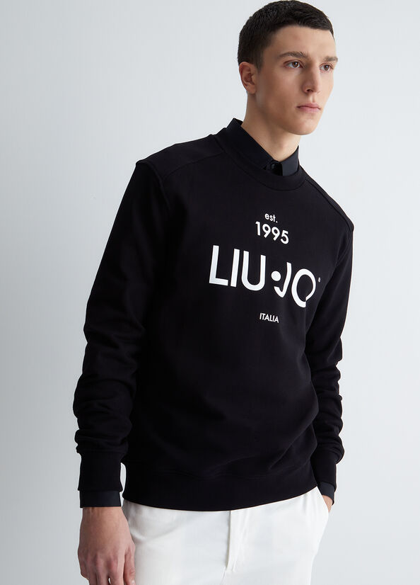 Black Liu Jo With Logo Men's Sweaters | RXK-976534