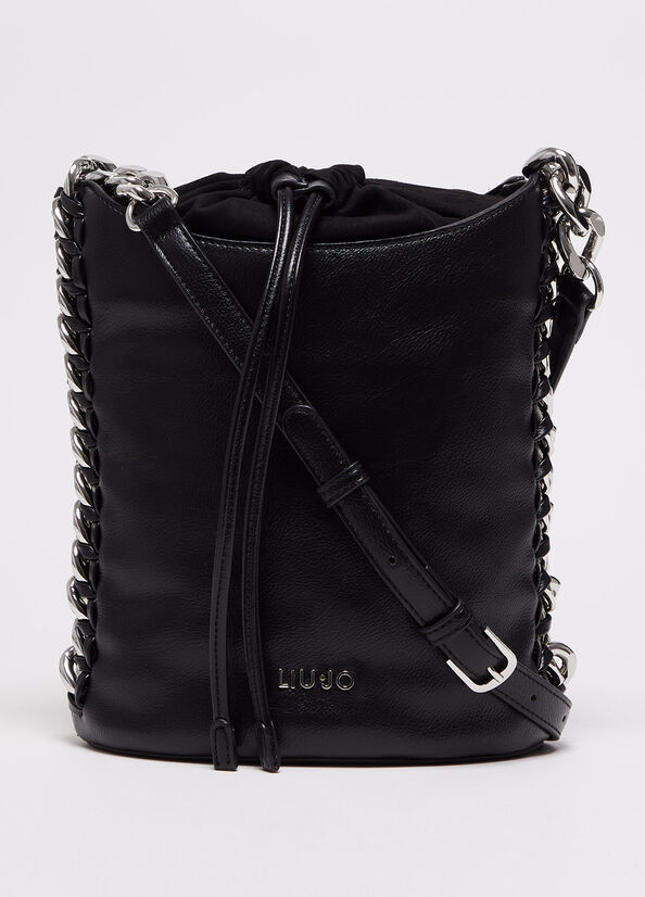 Black Liu Jo With Logo Women's Handbag | KAC-398514