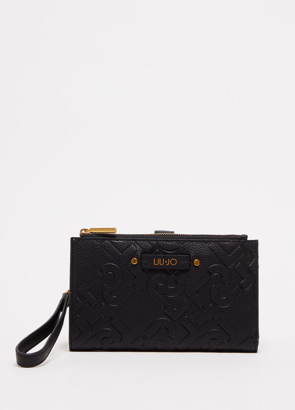 Black Liu Jo With Logo Women's Wallets | VFM-047691