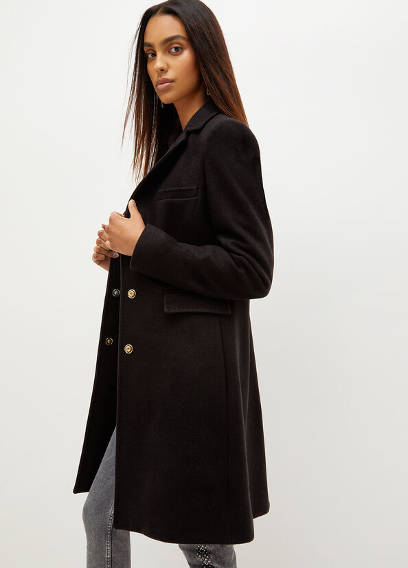 Black Liu Jo Wool Blend Women's Coats | CNZ-162493