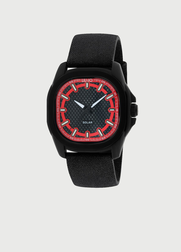 Black / Red Liu Jo With Denim Strap Men's Watches | CST-193270