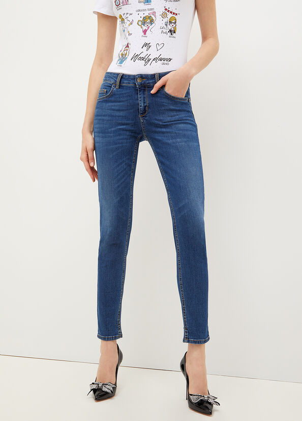 Blue Liu Jo Bottom Up Women's Skinny Jeans | RES-135729