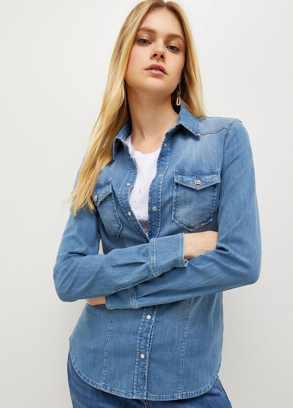 Blue Liu Jo Denim Women's Shirts | PAT-129370