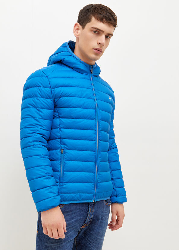 Blue Liu Jo Padded With Hood Men's Jackets | BRN-053189