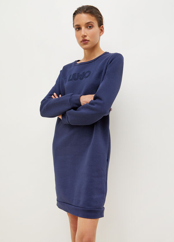 Blue Liu Jo Plush With Logo Women's Dress | QDW-185926