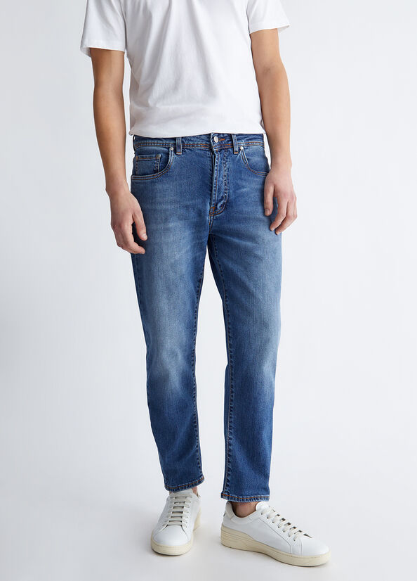 Blue Liu Jo Regular Cropped Men's Skinny Jeans | XOM-384052