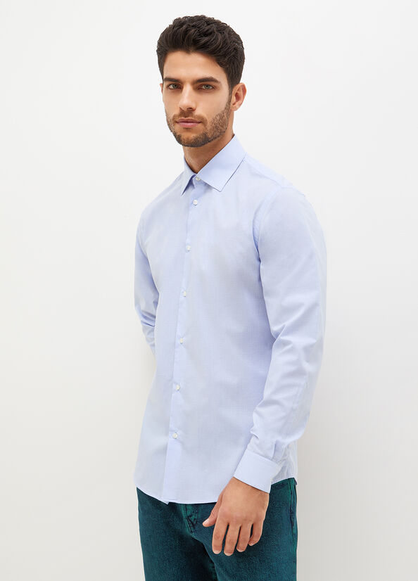 Blue Liu Jo Slim-Fit Men's Shirts | QAJ-984152