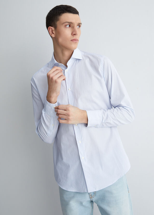 Blue Liu Jo Slim Fit Men's Shirts | WRS-042367