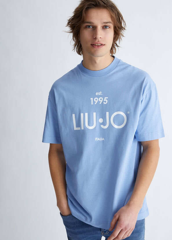 Blue Liu Jo With Logo Men's T Shirts | HDK-379201