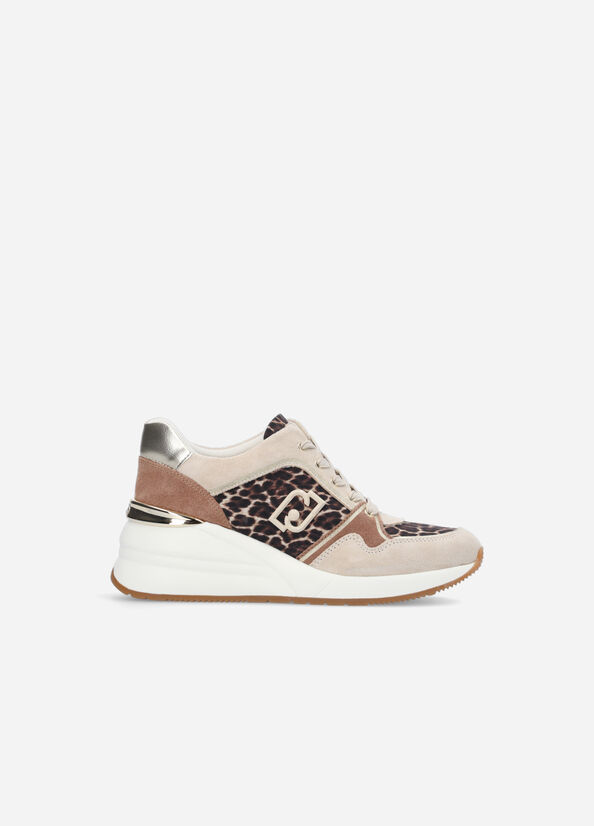 Brown Liu Jo Animal Print Women's Sneakers | KOZ-274930