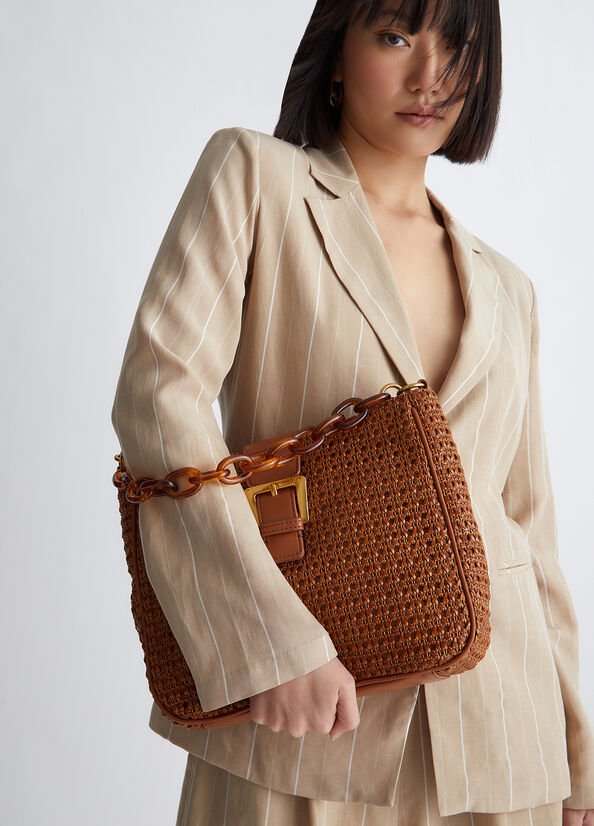 Brown Liu Jo Braided Shoulder Women's Shoulder Bags | KFE-543961