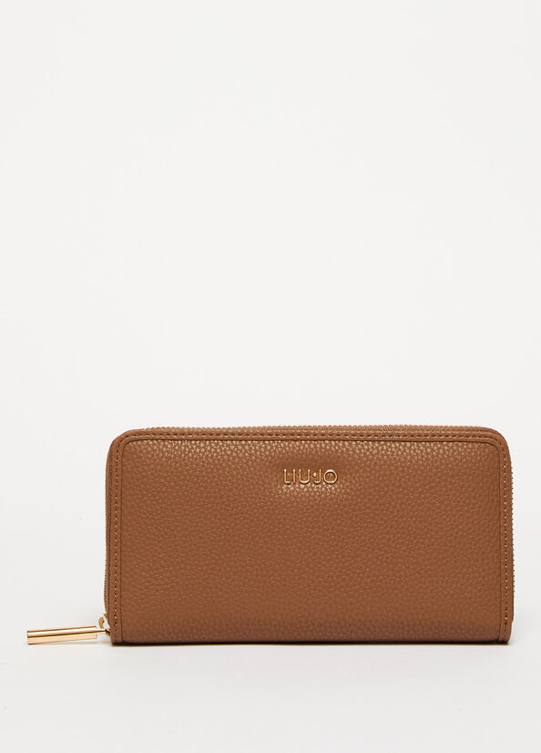 Brown Liu Jo Eco-Friendly Zip-Around Women's Wallets | VJT-679350