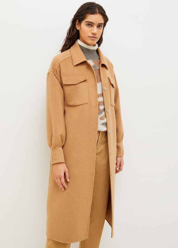 Brown Liu Jo Long In Blend Women's Coats | XDT-234590