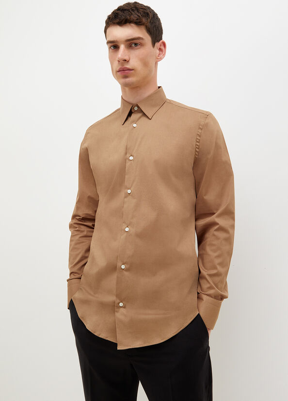 Brown Liu Jo Slim-Fit Men's Shirts | SKP-450286