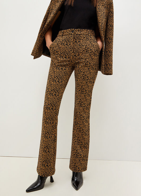 Brown Liu Jo Stretch Cotton Blend Animal Print Women's Pants | QKC-750341