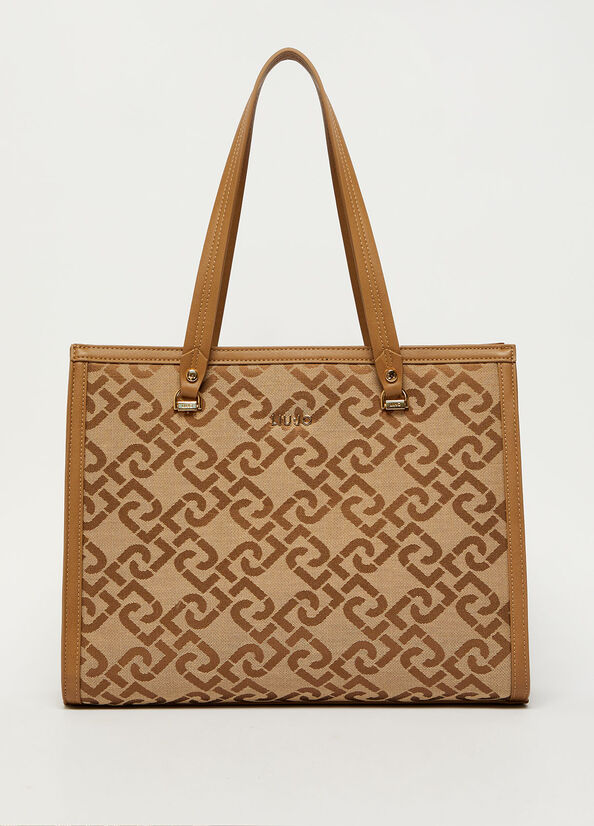 Brown Liu Jo With Jacquard Logo Women's Shopper Bag | PHJ-713624