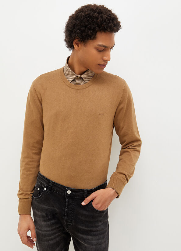 Brown Liu Jo Wool And Cotton Men's Sweaters | CPB-749683