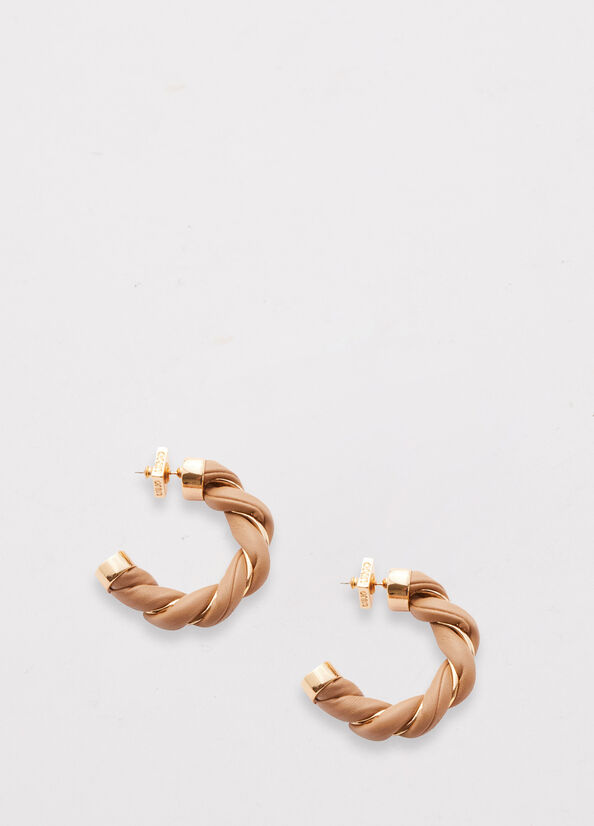 Coral Liu Jo Torchon Effect Hoop Earrings Women's Jewelry | TCF-526174