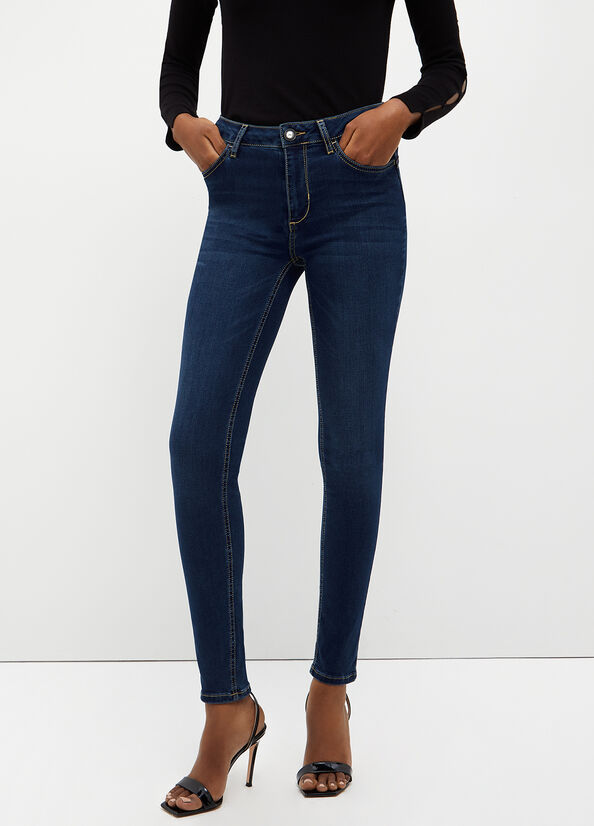 Dark Blue Liu Jo Bottom Up Women's Skinny Jeans | TCW-804621