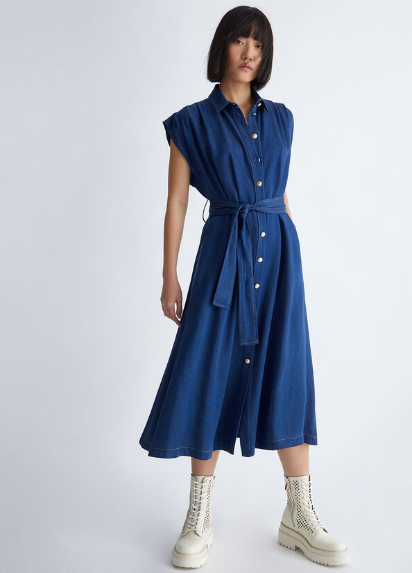 Dark Blue Liu Jo Denim Women's Dress | KEL-542186