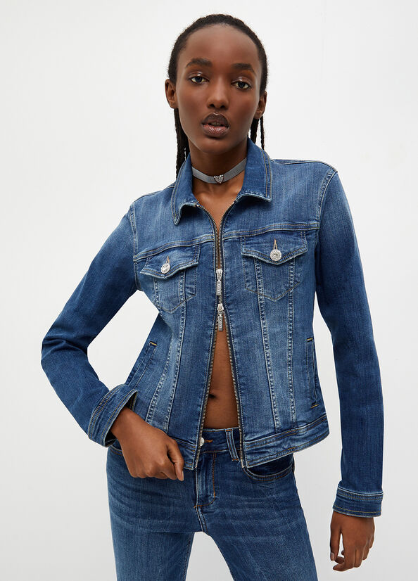 Dark Blue Liu Jo Denim Women's Jackets | KLG-031524