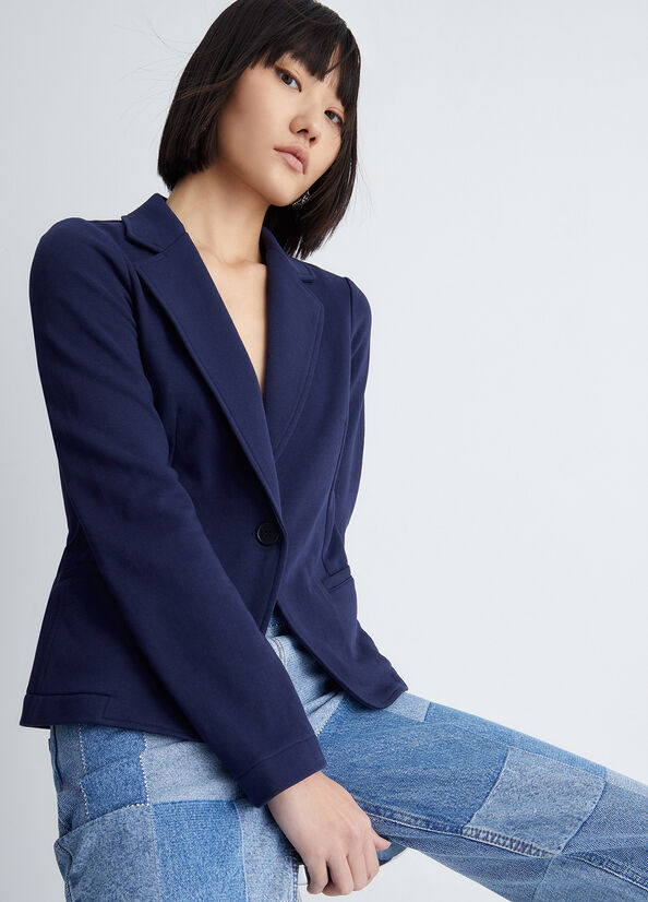 Dark Blue Liu Jo Fabric Blazer Women's Jackets | APM-573164