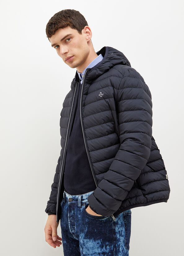 Dark Blue Liu Jo Padded With Hood Men's Jackets | MNF-652719