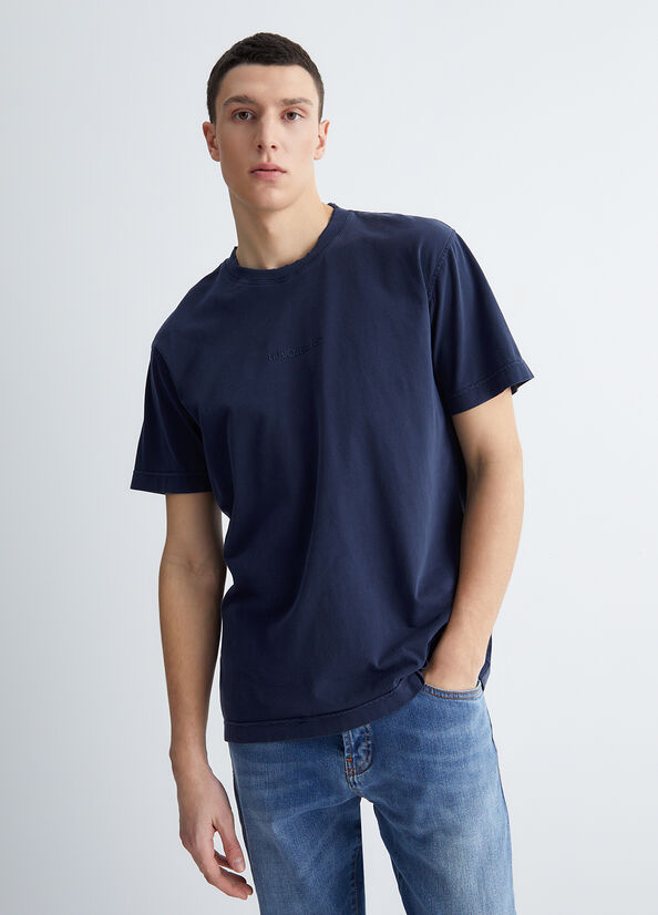 Dark Blue Liu Jo With Logo Men's T Shirts | ICE-163285