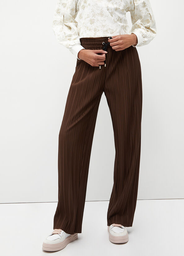 Dark Brown Liu Jo Pleated Women's Pants | QPB-391604