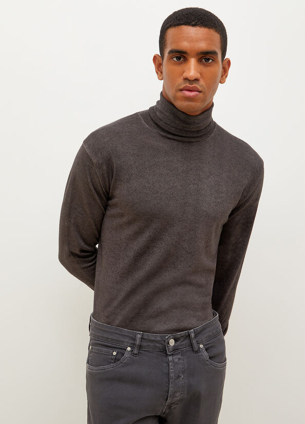 Dark Grey Liu Jo Pure Turtleneck Men's Sweaters | CEV-592087