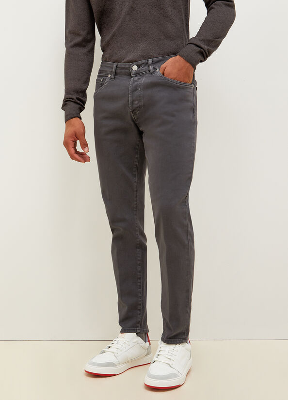 Dark Grey Liu Jo Tapered Men's Slim-Fit Jeans | KDA-984362