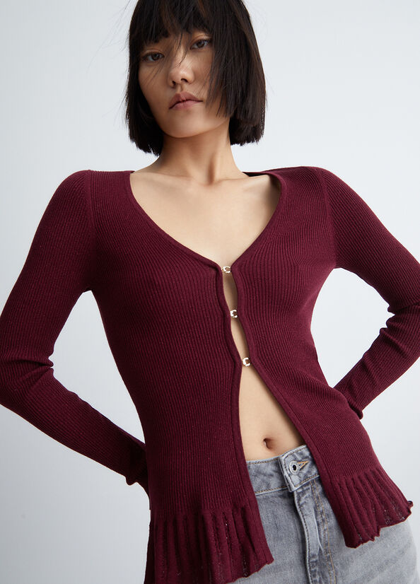 Dark Red Liu Jo Eco-Friendly Cardigan Women's Sweaters | EUQ-365089