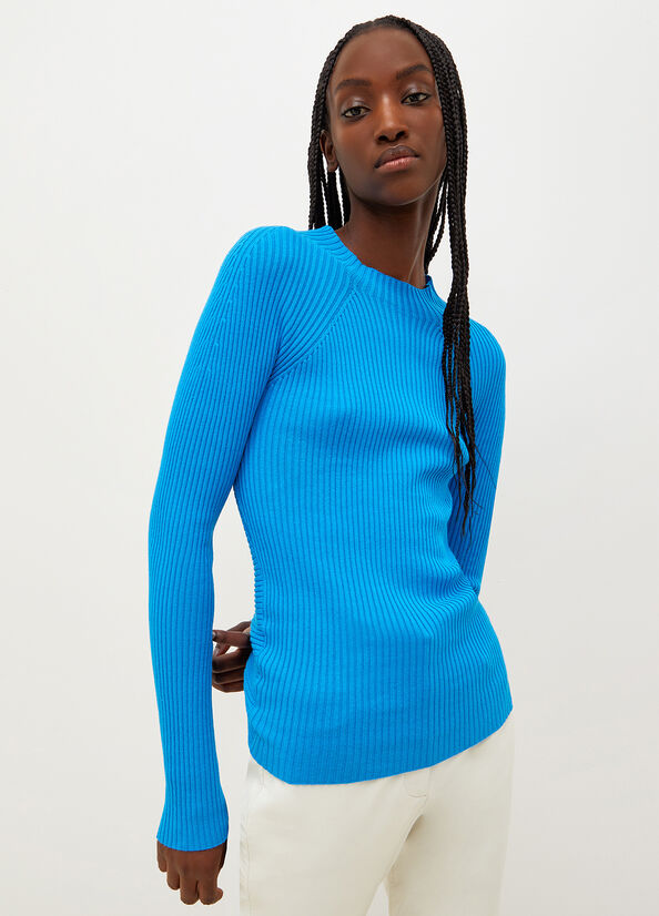 Deep Blue Liu Jo With Cut-Outs Women's Sweaters | KWU-017564