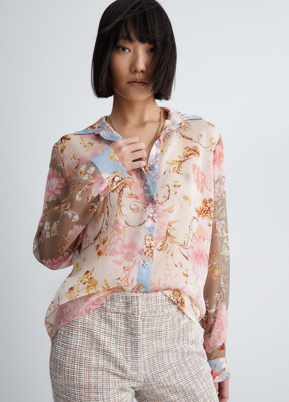 Flower Liu Jo Eco-Friendly Floral Women's Shirts | NDT-139806