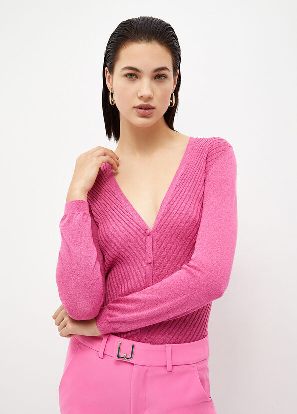 Fuchsia Liu Jo Eco-Friendly Cardigan Women's Sweaters | GBH-147358