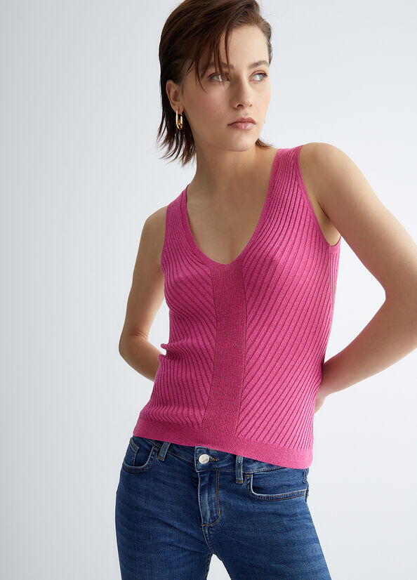 Fuchsia Liu Jo Eco-Friendly Gilet Women's Tops | NSP-835079