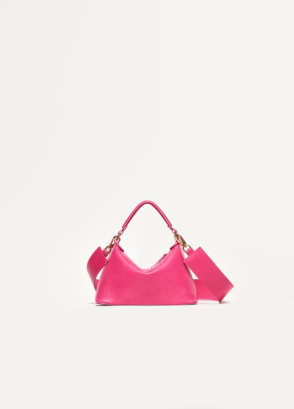 Fuchsia Liu Jo Leather Mini Hobo Women's Crossbody Bags | BJX-672834