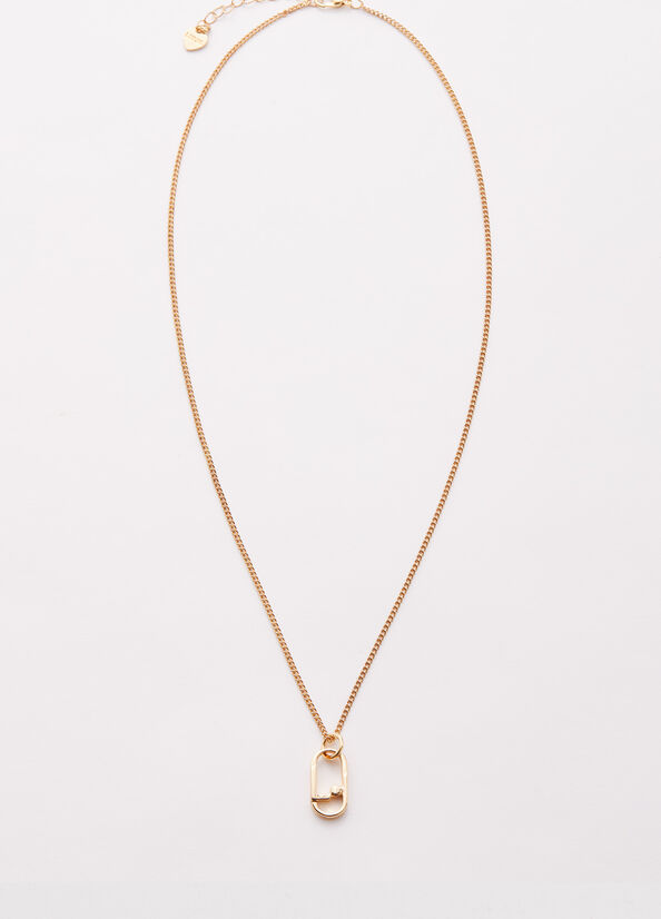 Gold Liu Jo Monogram Charm Necklace Women's Jewelry | WVR-946023