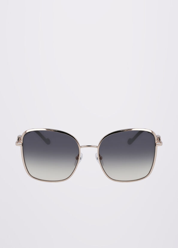 Gold Liu Jo Squared Women's Sunglasses | PRG-145237