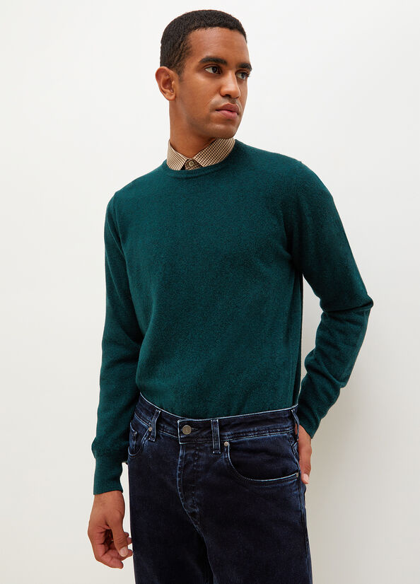 Green Liu Jo Cashmere Pullover Men's Sweaters | VSF-398152