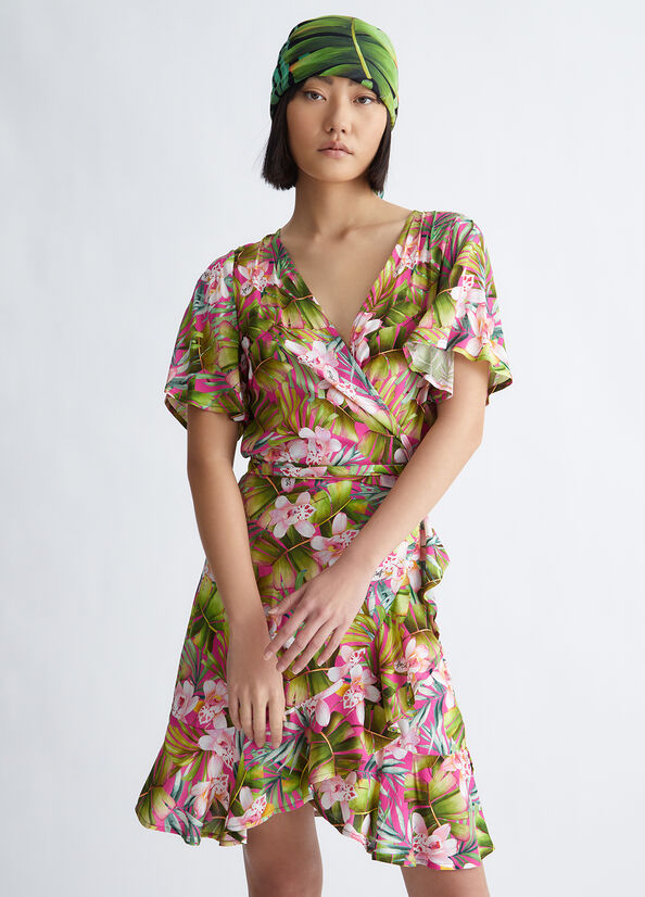 Green Liu Jo Floral Women's Dress | FBQ-032916