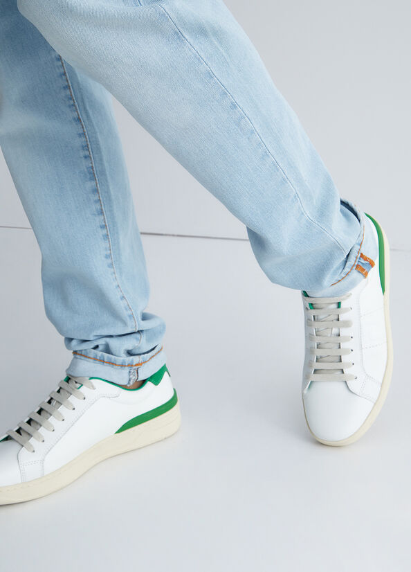 Green Liu Jo Leather And Suede Men's Sneakers | JCK-459361