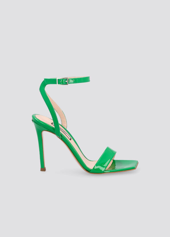 Green Liu Jo Patent Leather Heeled Women's Sandals | EUP-146279