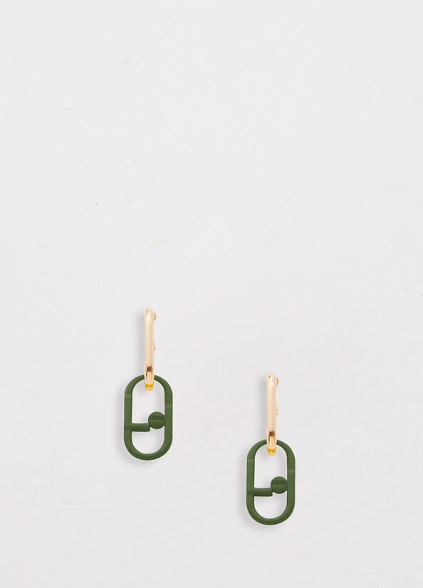 Green Liu Jo Pendant Earrings With Monogram Women's Jewelry | YCN-518694