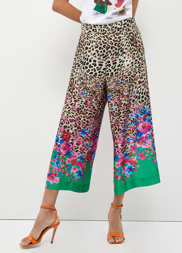 Green Liu Jo Printed Palazzo Women's Pants | VUP-362580